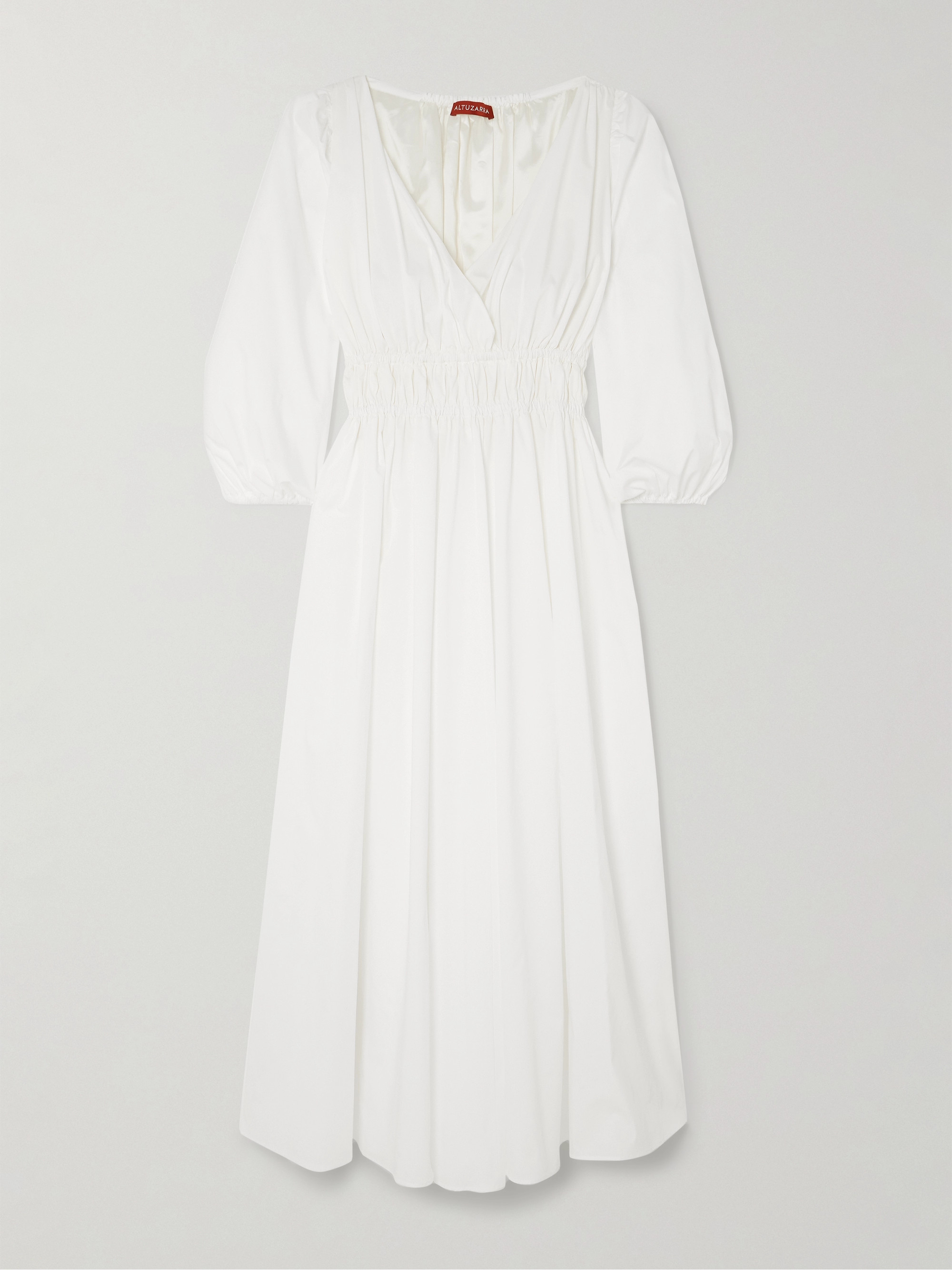Altuzarra Kathleen pleated cotton-blend poplin midi dress