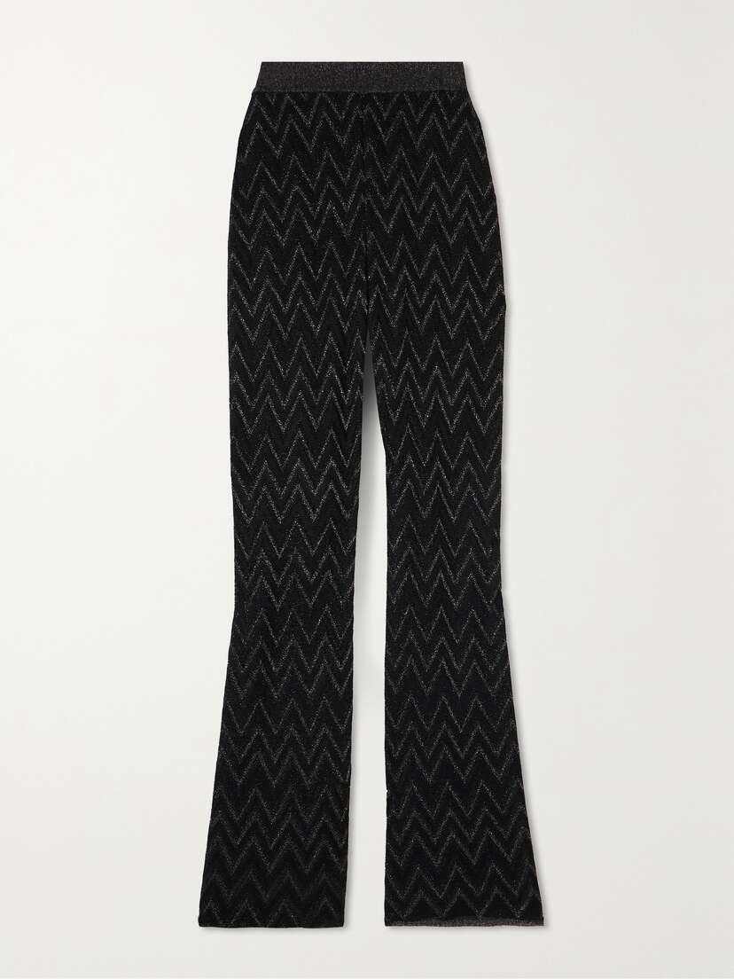 Missoni Striped Metallic Crochet-knit Flared Pants