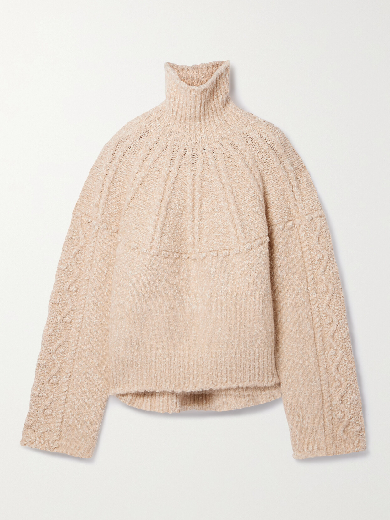 Altuzarra Booth Cable-knit Turtleneck Sweater In Neutrals