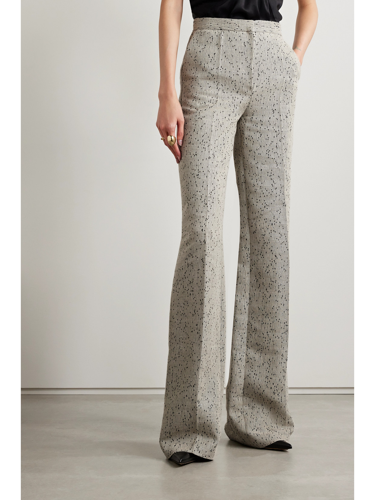 Shop Altuzarra Laski Sequin-embellished Woven Wide-leg Pants In Gray