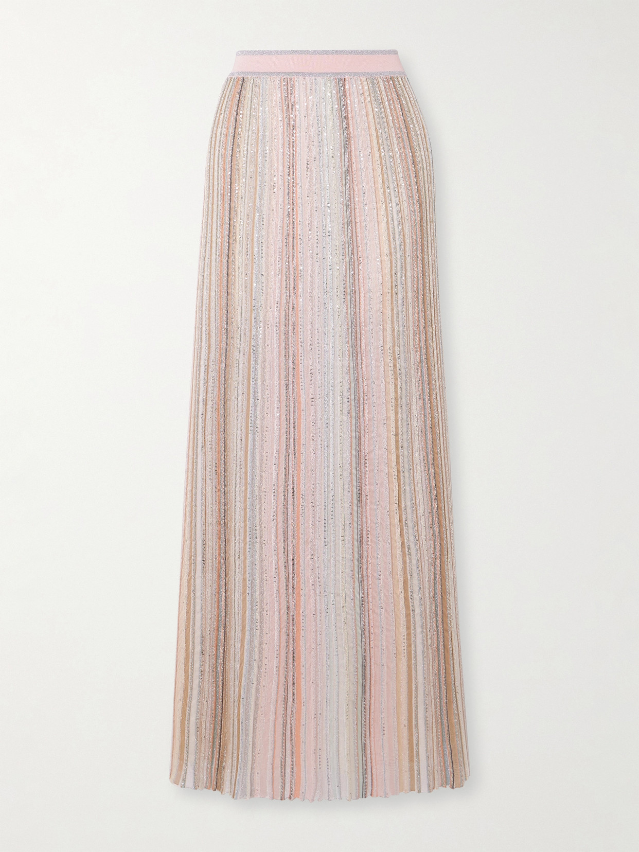 Missoni Sequin-embellished Striped Crochet-knit Maxi Skirt In Neutrals