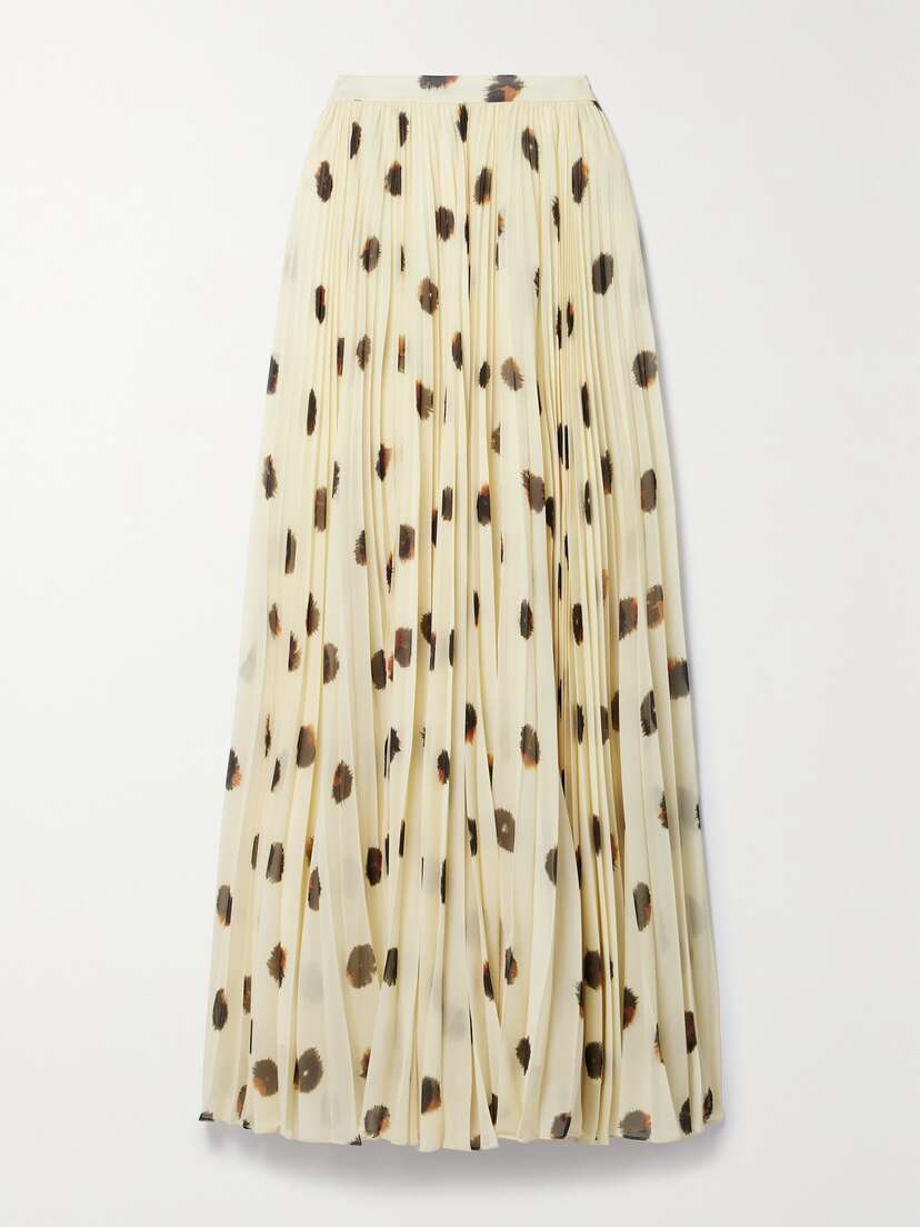 Altuzarra Sif Pleated Polka-dot Crepe De Chine Maxi Skirt