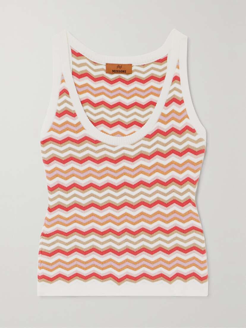 Missoni Striped Cotton-blend Crochet-knit Tank