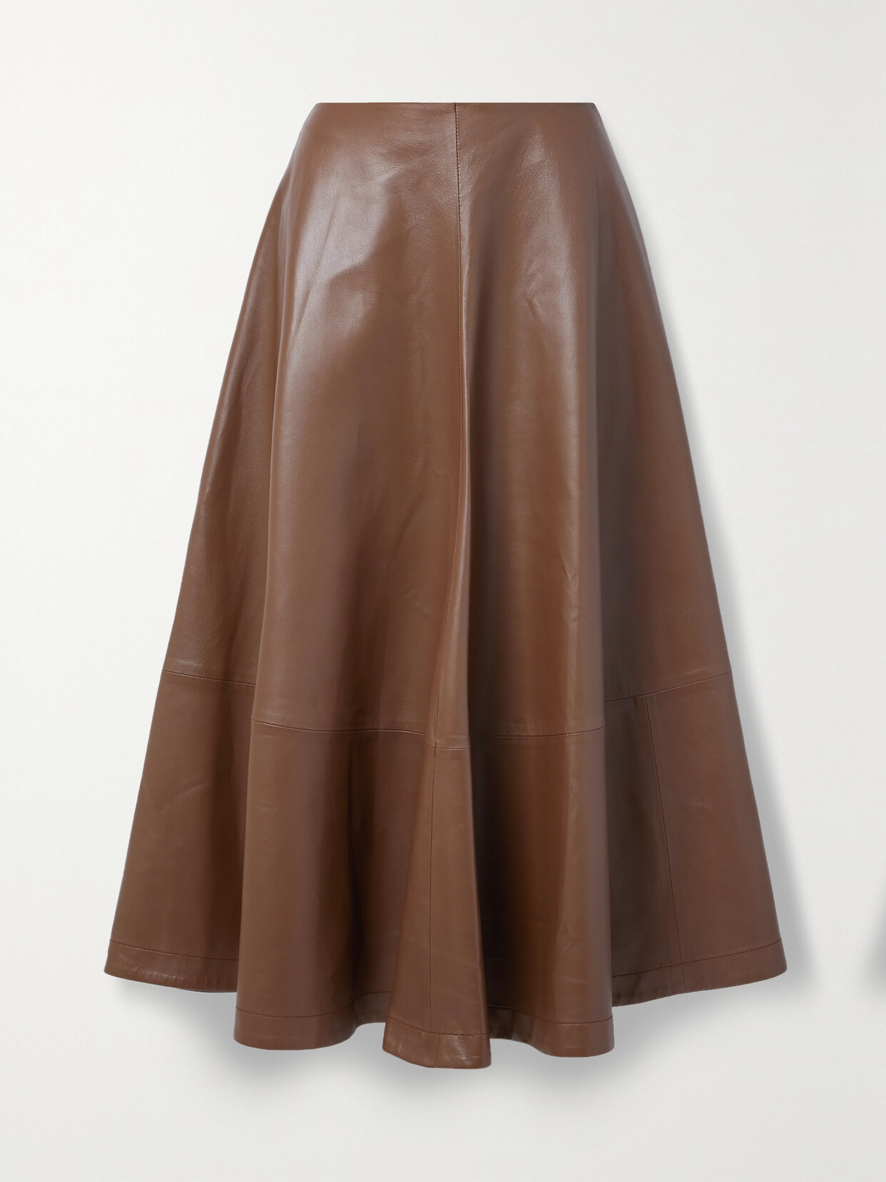 Altuzarra - Varda Paneled Leather Midi Skirt - Brown