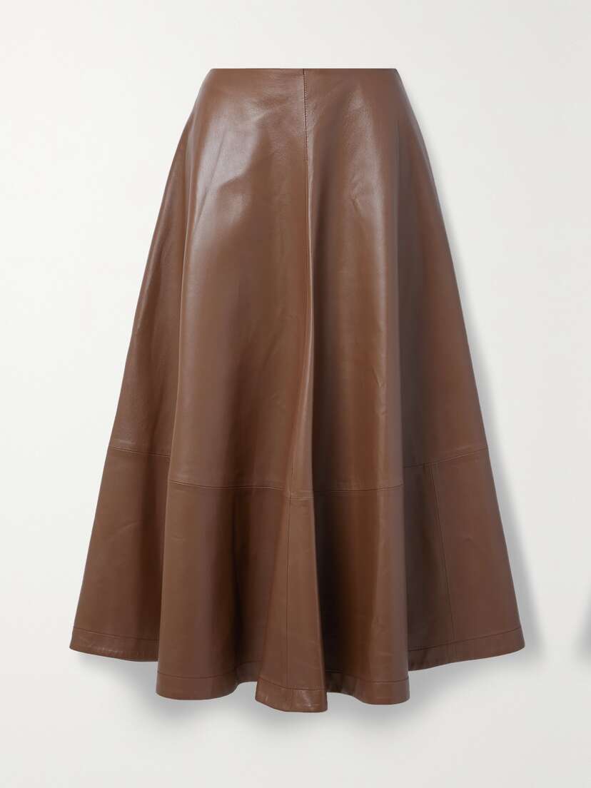 Altuzarra Varda Paneled Leather Midi Skirt