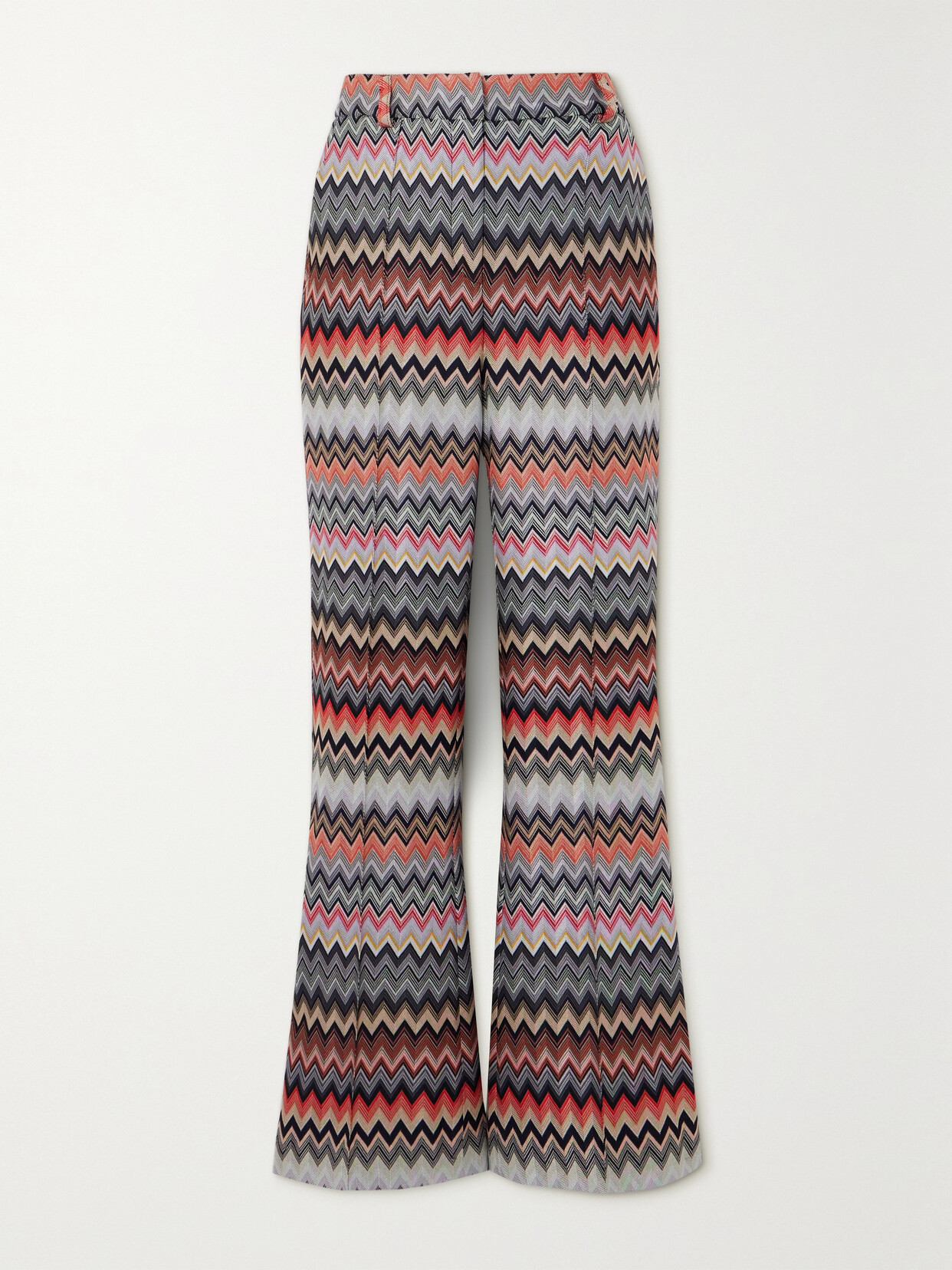 Missoni Striped Cotton-blend Crochet-knit Flared Pants In Multi