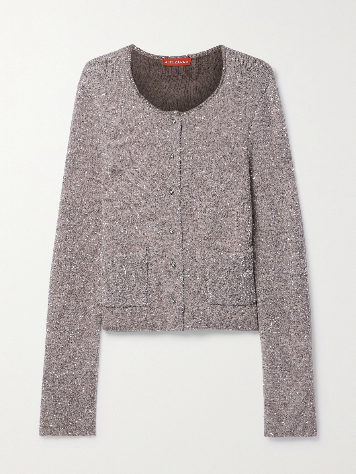 Altuzarra Welles Sequin-embellished Knitted Cardigan In Silver