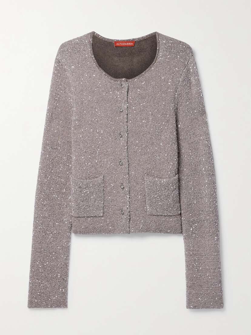 Altuzarra Welles Sequin-embellished Knitted Cardigan