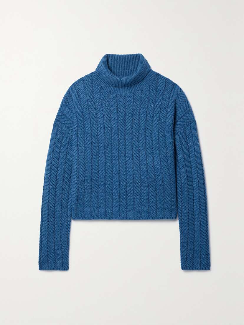 Altuzarra Terence Herringbone Cashmere Turtleneck Sweater