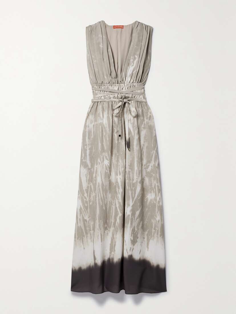 Altuzarra Fiona Gathered Printed Crepe De Chine Maxi Dress