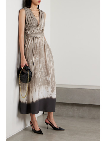 Altuzarra Fiona gathered printed crepe de chine maxi dress
