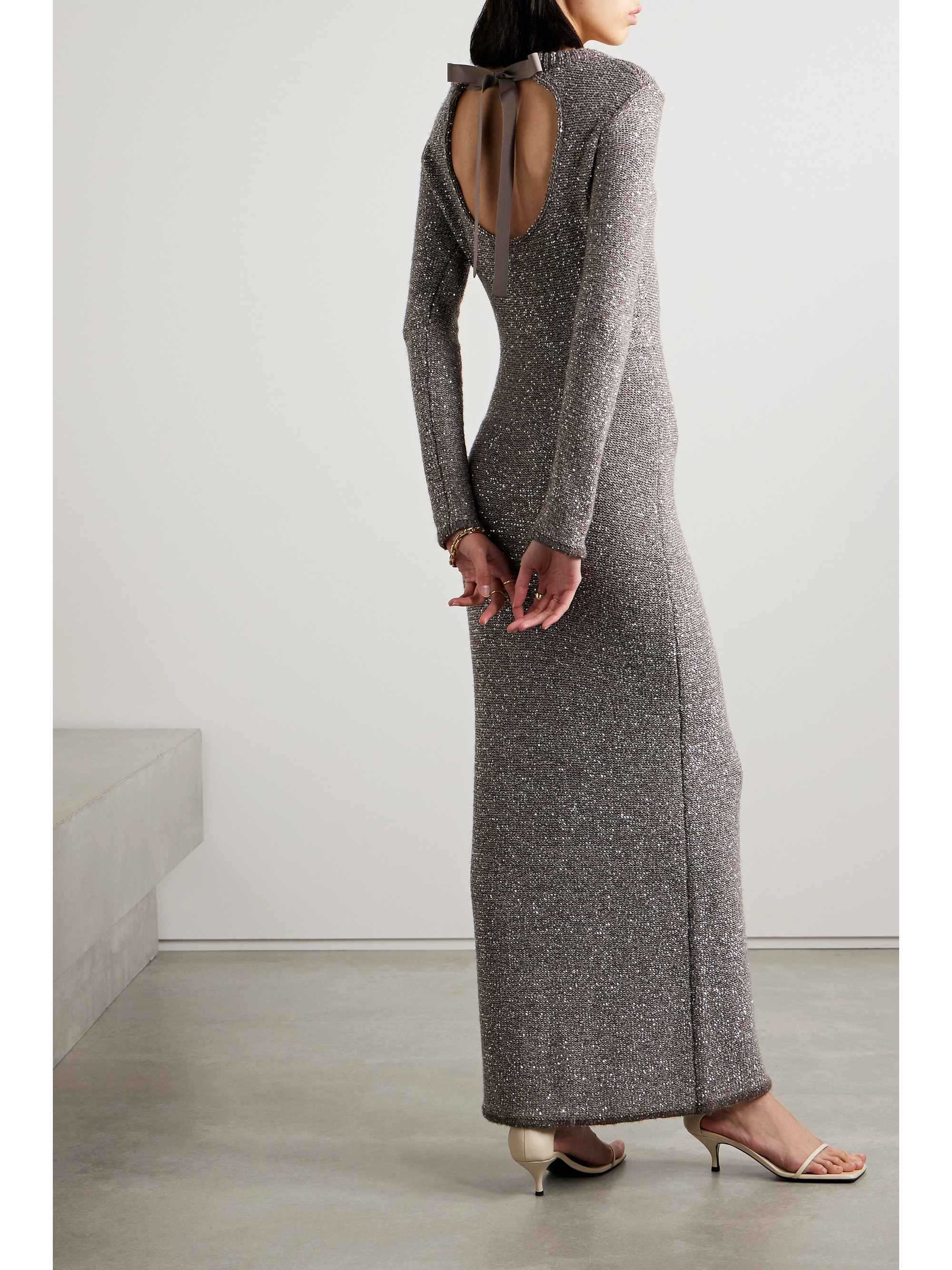 Altuzarra Cindy open-back sequined stretch-knit maxi dress thumbnail