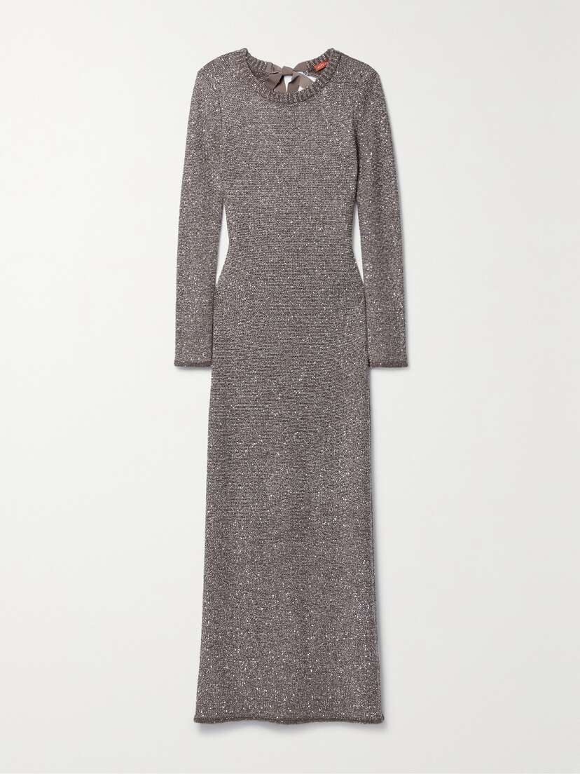 Altuzarra Cindy Open-back Sequined Stretch-knit Maxi Dress