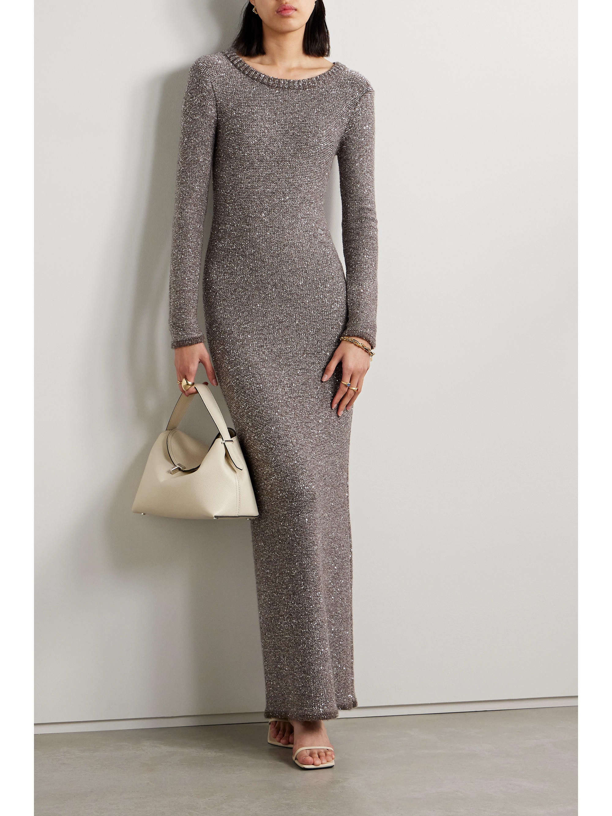 Altuzarra Cindy open-back sequined stretch-knit maxi dress