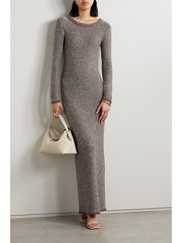 Altuzarra Cindy open-back sequined stretch-knit maxi dress