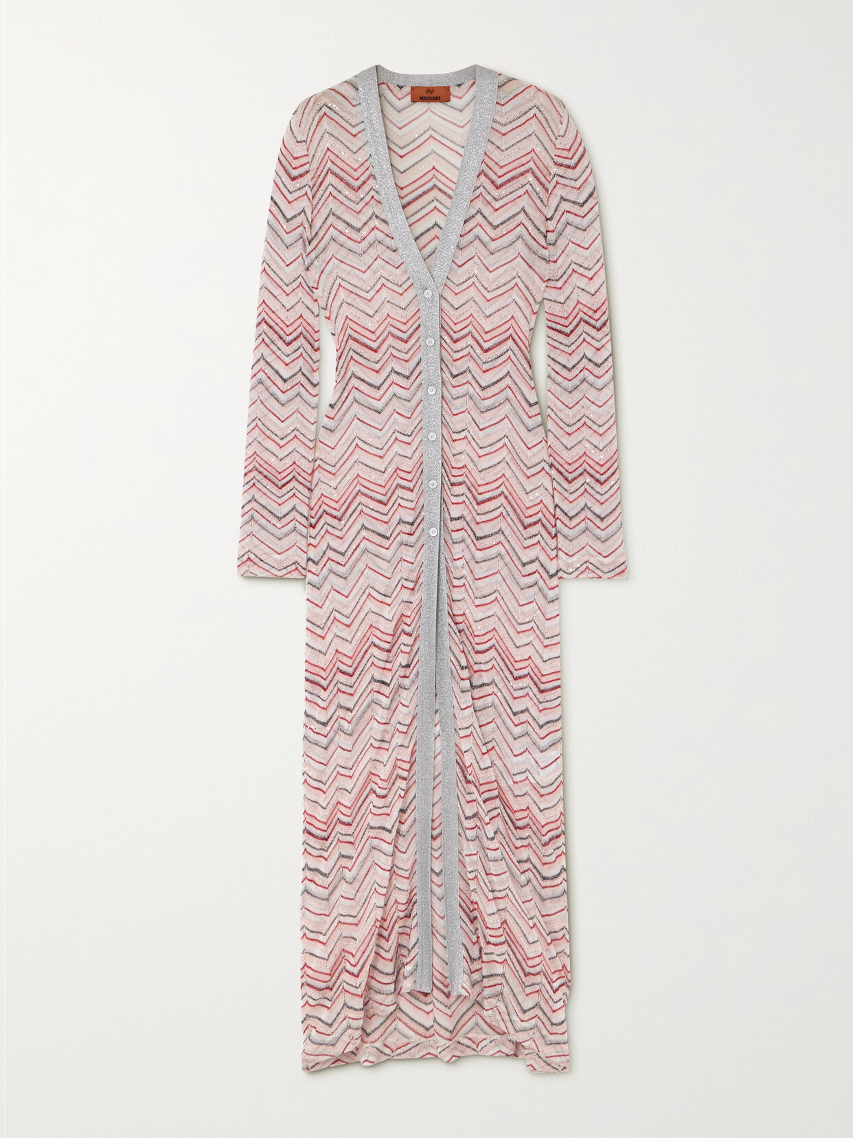 Missoni Sequin-embellished Striped Metallic Crochet-knit Cardigan
