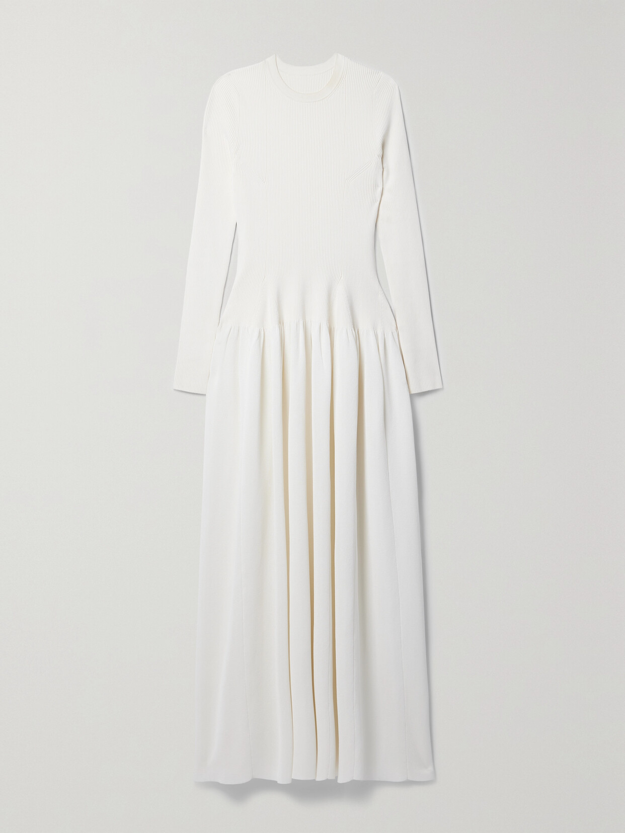 Shop Altuzarra Denning Ribbed-knit And Jersey Maxi Dress In White