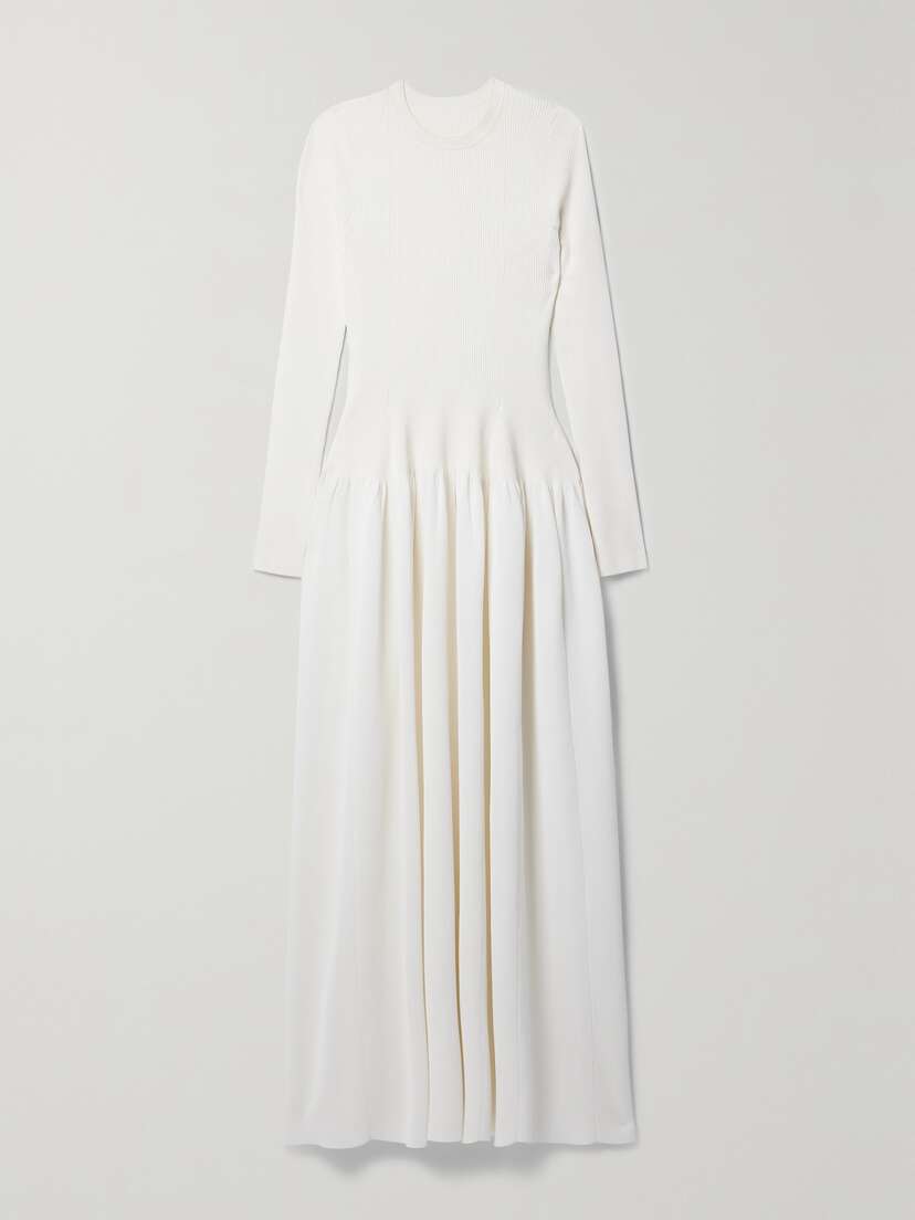 Altuzarra Denning Ribbed-knit And Jersey Maxi Dress