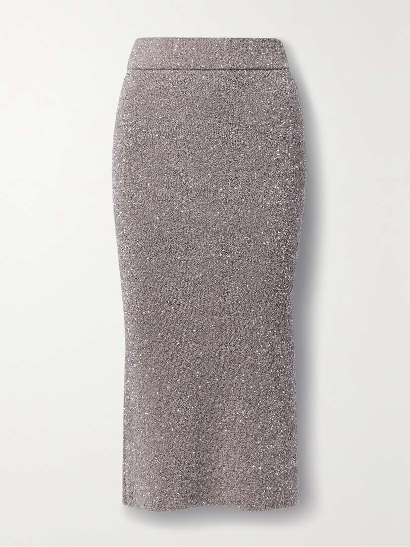 Altuzarra Carlson Sequined Stretch-knit Midi Skirt - x large