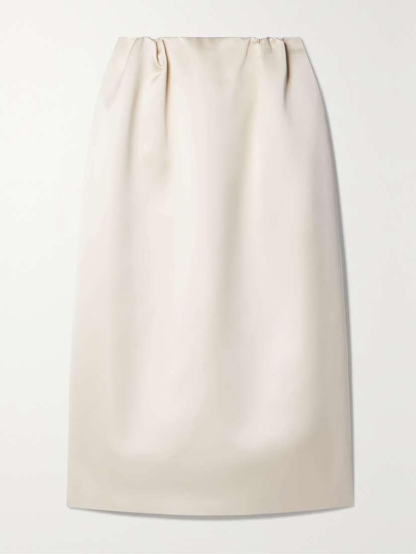 Altuzarra Karina Gathered Satin Midi Skirt