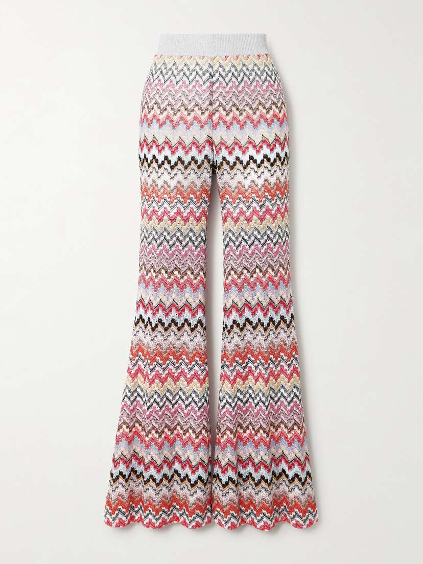 Missoni Metallic Crochet-knit Flared Pants