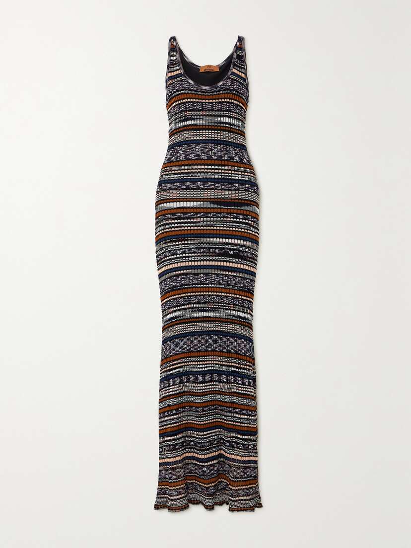 Missoni Striped Crochet-knit Maxi Dress