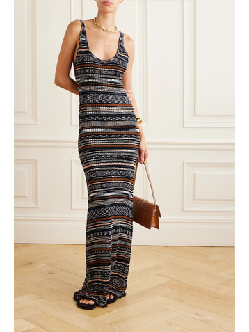 Missoni Striped crochet-knit maxi dress