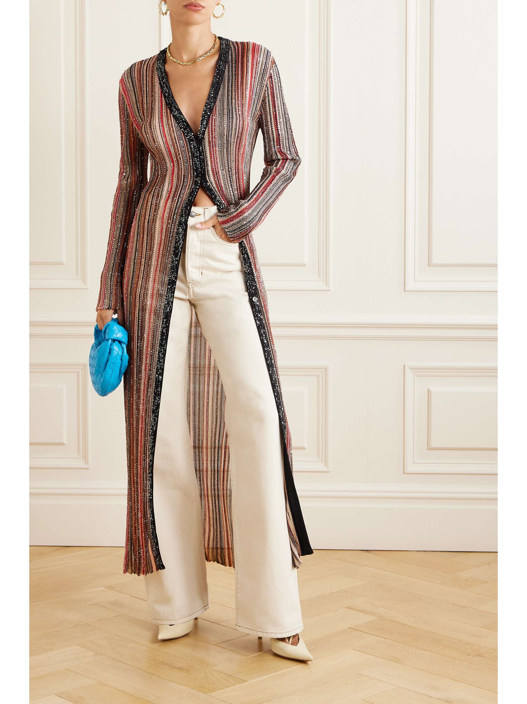 Metallic sales cardigan dress