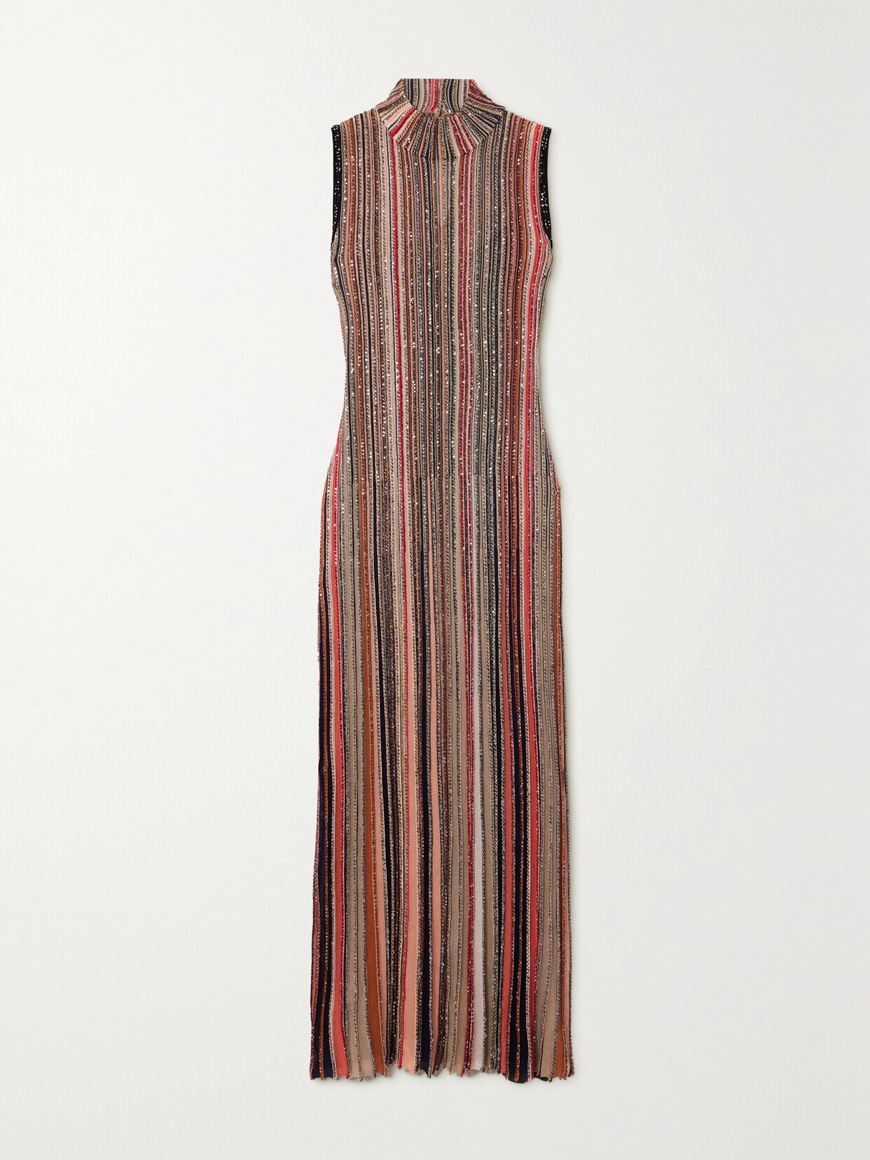 Missoni Sequin-embellished Striped Metallic Ribbed-knit Maxi Dress In Multi