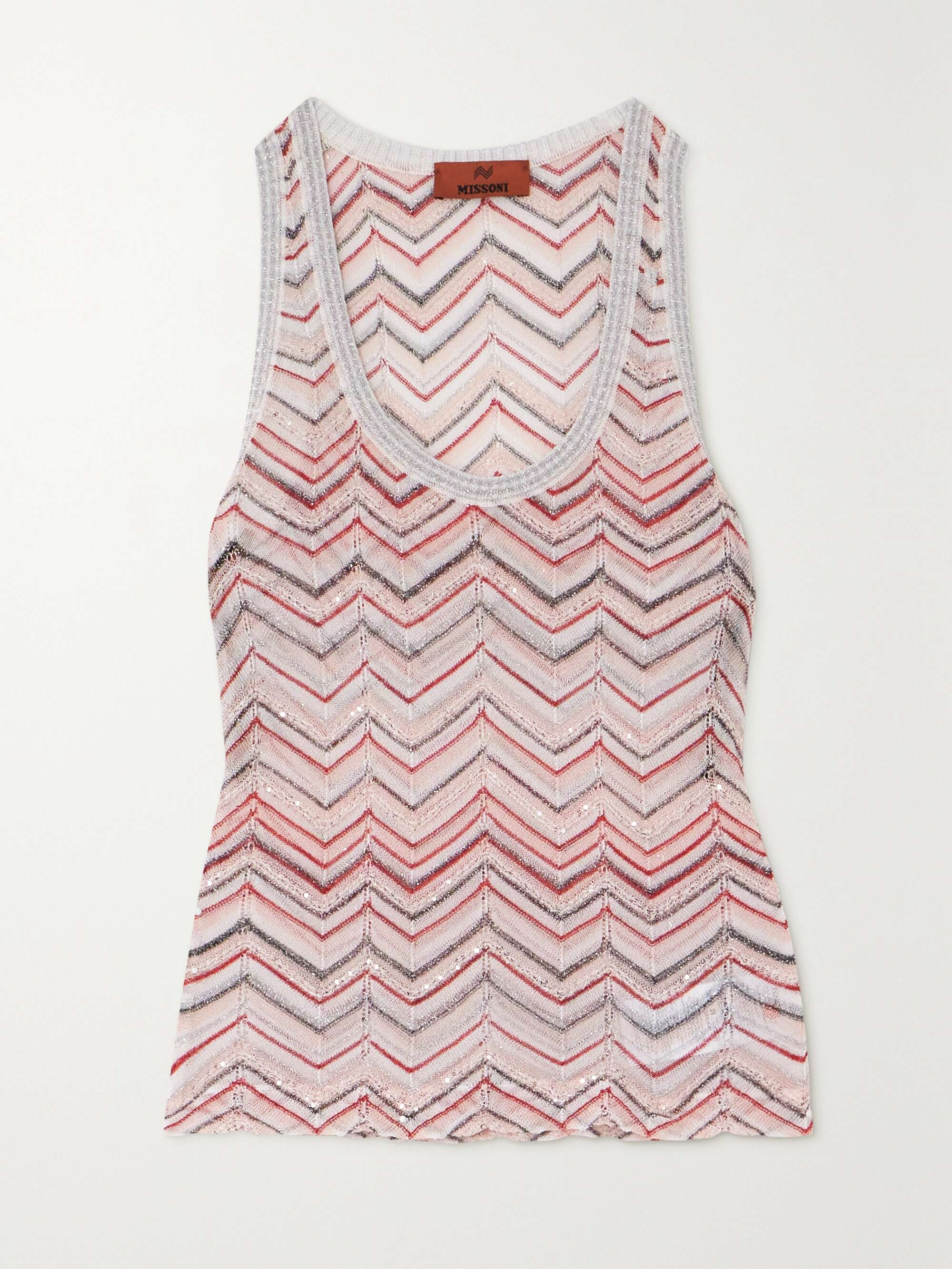 【完売】  Sequin-embellished MISSONI striped crochet-knit metallic トップス
