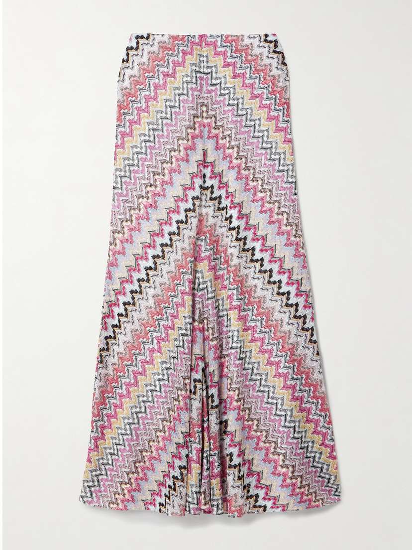 Missoni Striped Metallic Crochet-knit Maxi Skirt