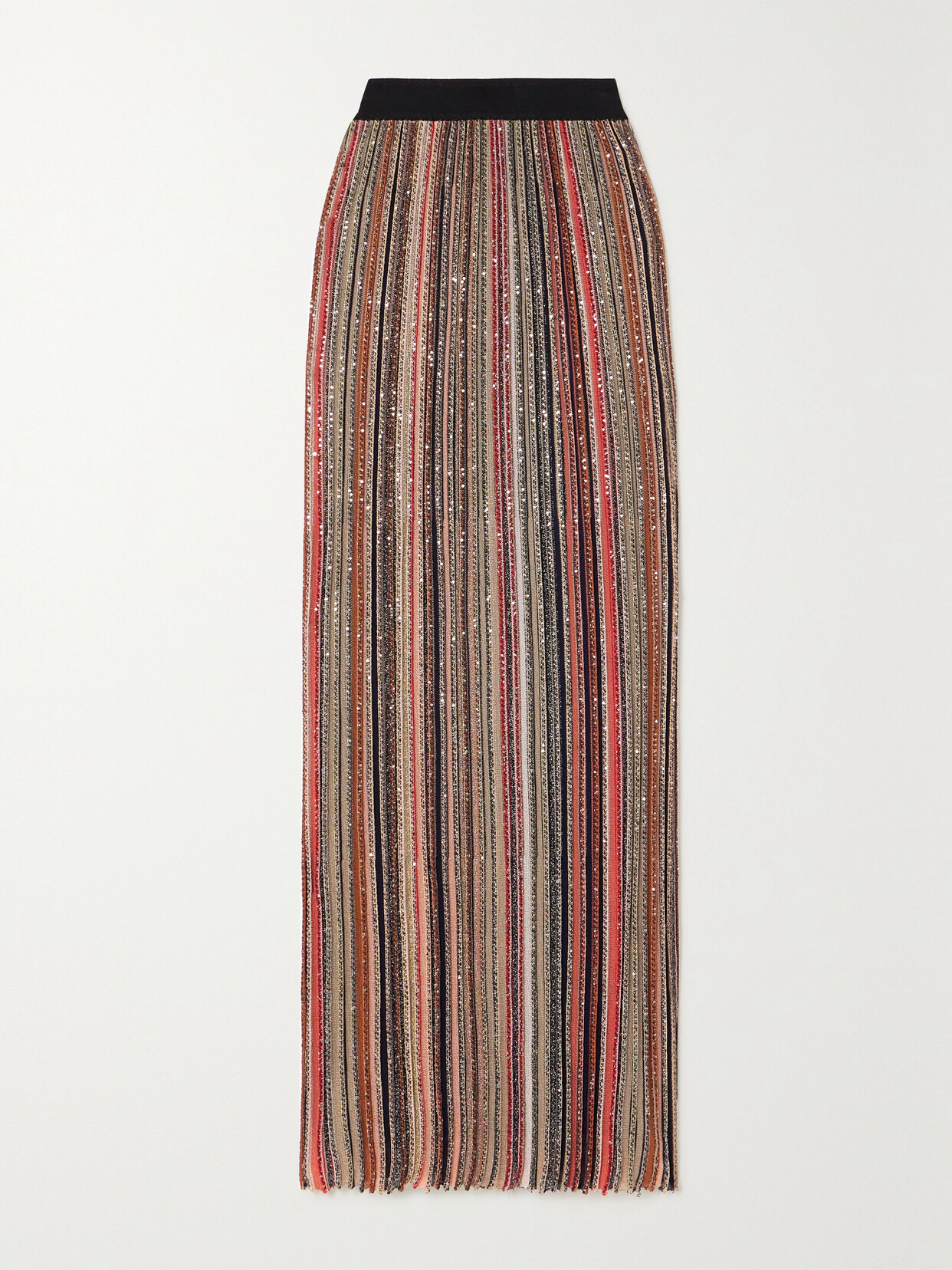 Missoni Sequin-embellished Striped Crochet-knit Maxi Skirt In Multi