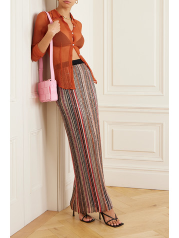 Missoni Sequin-embellished striped crochet-knit maxi skirt