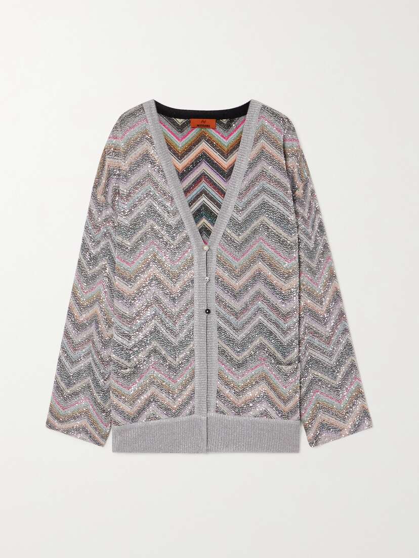 Missoni Sequin-embellished Metallic Crochet-knit Cardigan