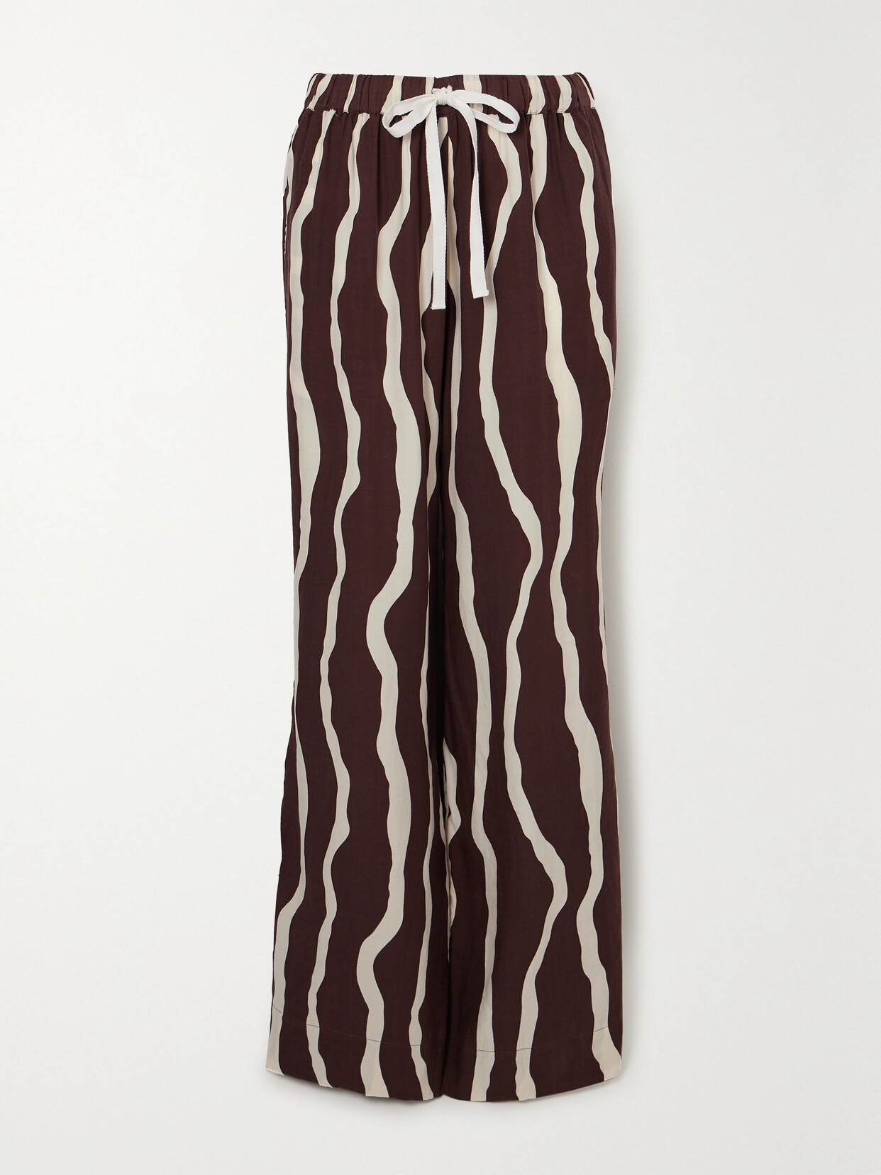 FAITHFULL THE BRAND + NET SUSTAIN SIMENA ZEBRA-PRINT LENZING LYOCELL SATIN STRAIGHT-LEG PANTS