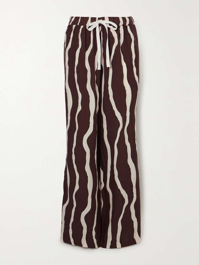 Faithfull + Net Sustain Simena Zebra-print Lenzing Lyocell Satin Straight-leg Pants
