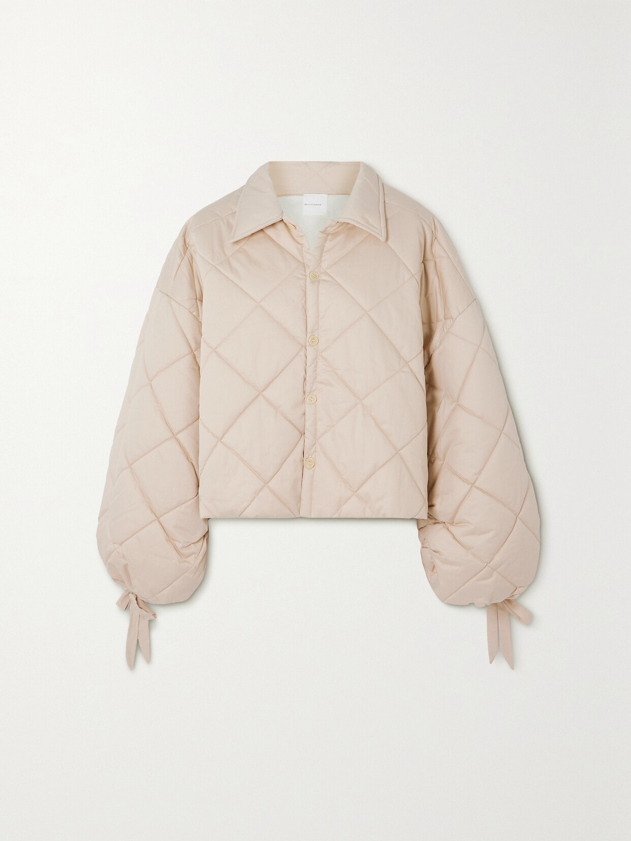 Deiji Studios Cropped Quilted Padded Cotton-shell Coat - Neutrals