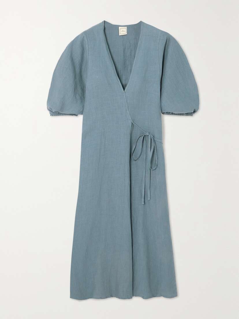 Deiji Studios Linen Wrap Dress