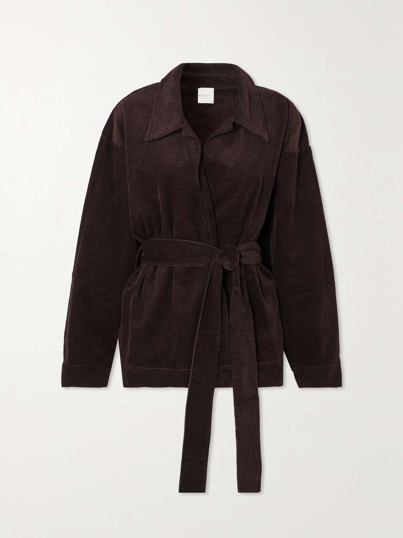 Deiji Studios Belted Cotton-corduroy Jacket