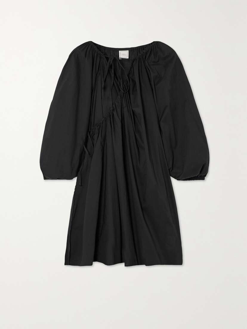 Deiji Studios Arc Tie-detailed Organic Cotton-poplin Mini Dress
