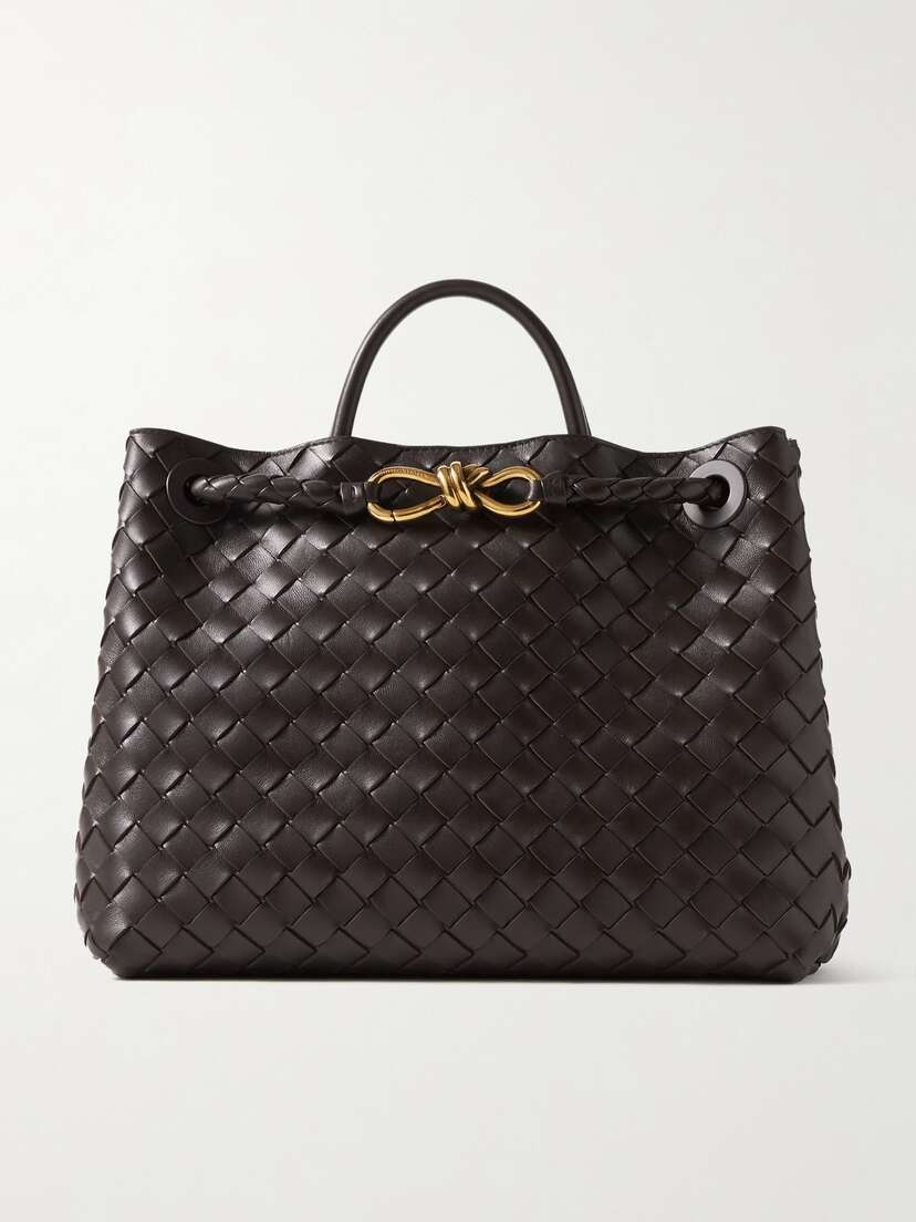 Bottega Veneta Andiamo Medium Intrecciato Leather Tote