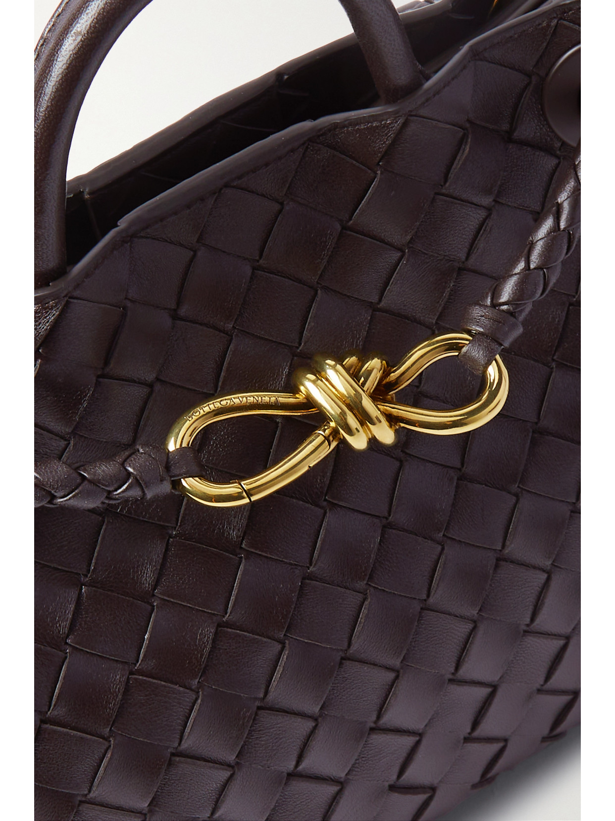 Bottega Veneta Andiamo Small Intrecciato Leather Tote In Brown