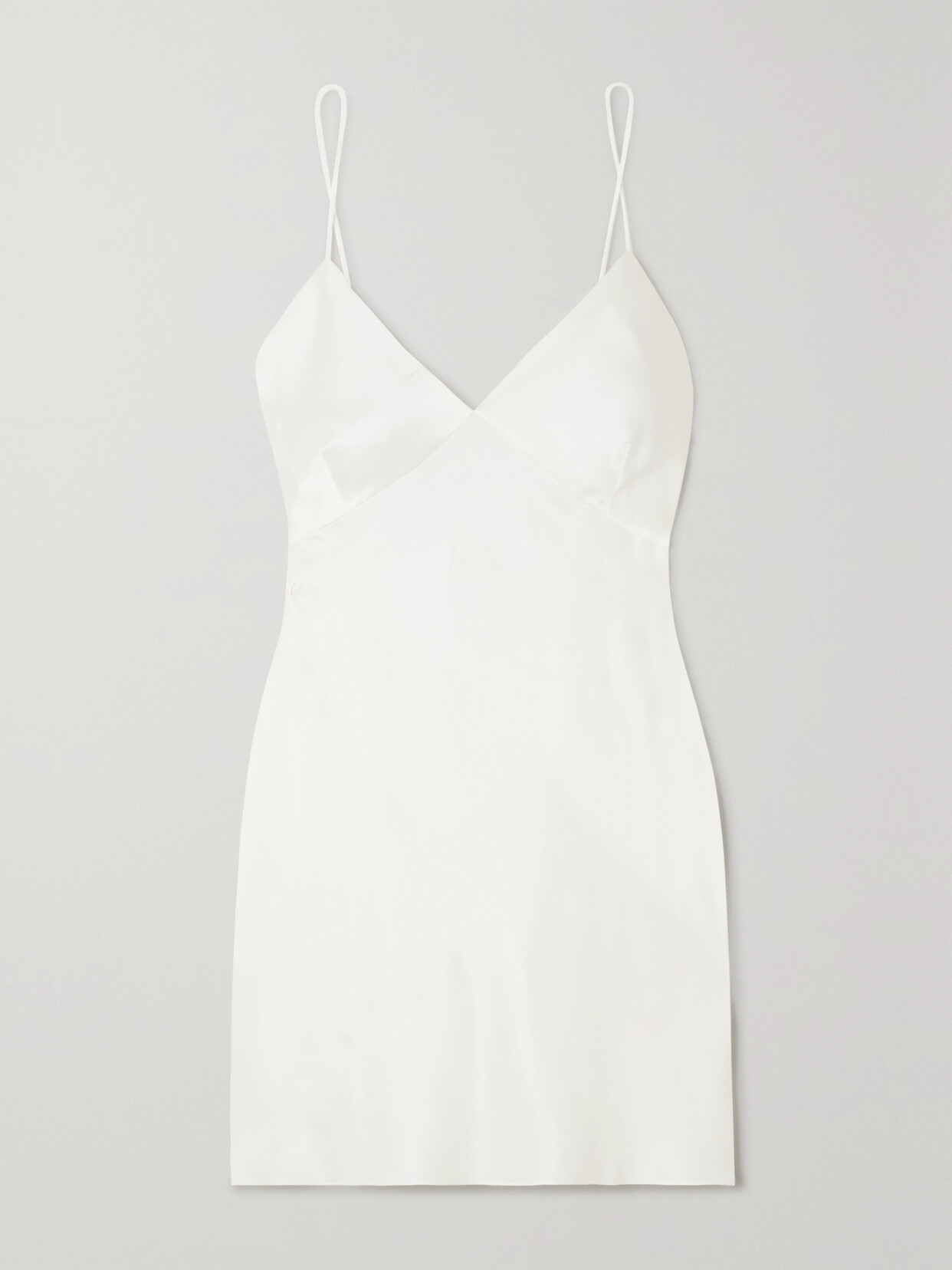 Shop Olivia Von Halle Xena Silk-satin Chemise In Ivory