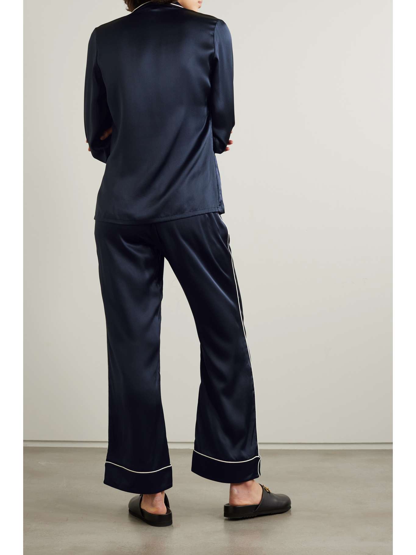 OLIVIA VON HALLE Coco silk-satin pajama set | NET-A-PORTER