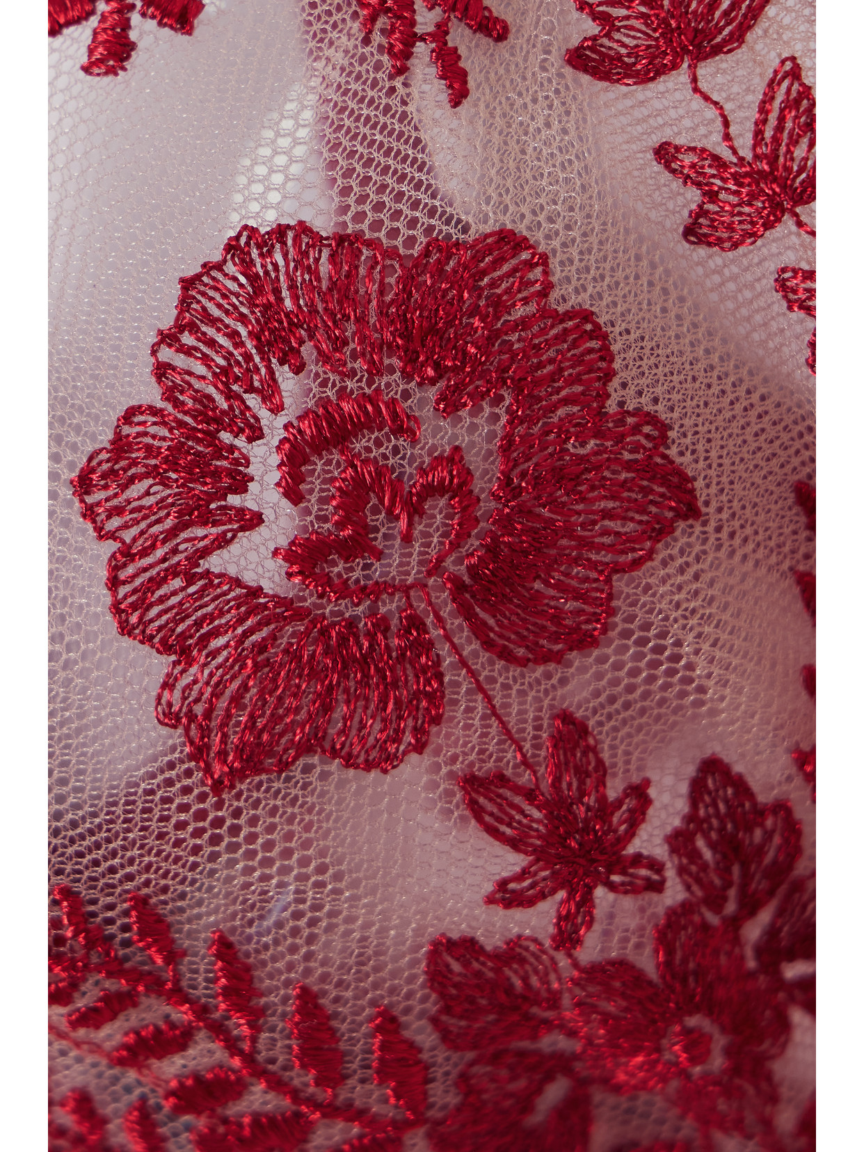 Id Sarrieri Tuscan Holiday Satin-trimmed Embroidered Tulle Underwired Bra In Red