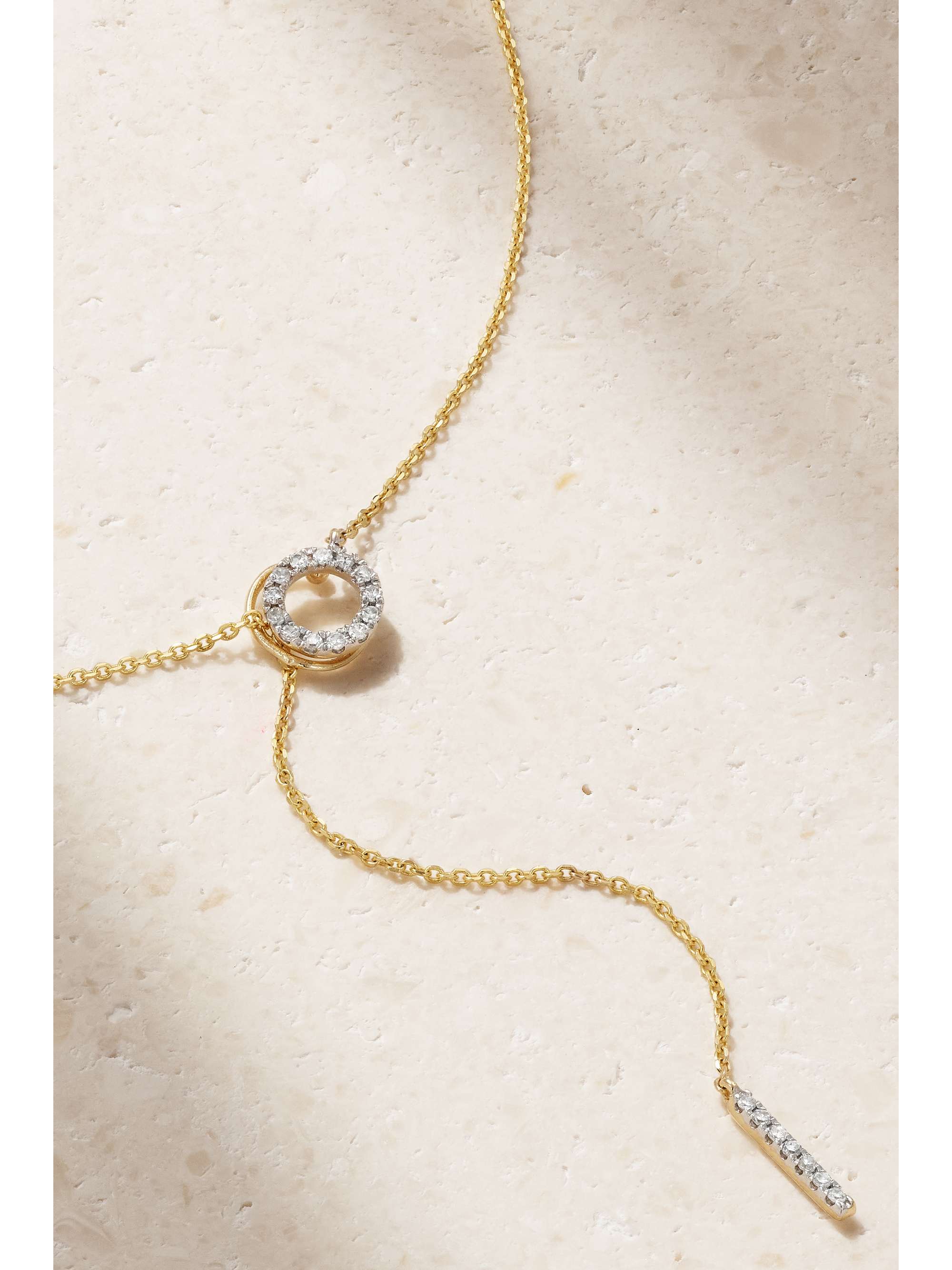 STONE AND STRAND Open Circle 14karat gold diamond necklace NETAPORTER