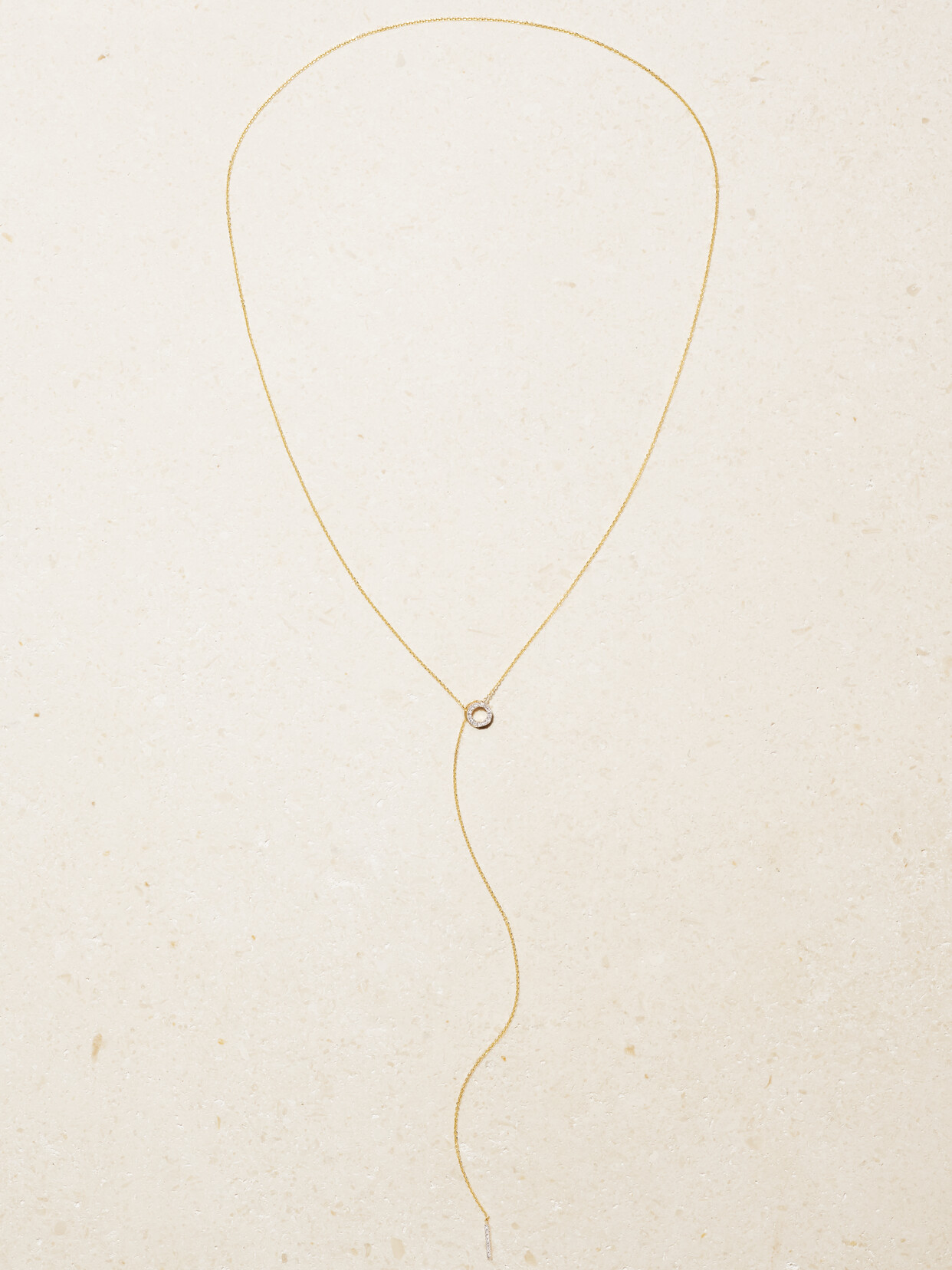 Stone And Strand Open Circle 14-karat Gold Diamond Necklace