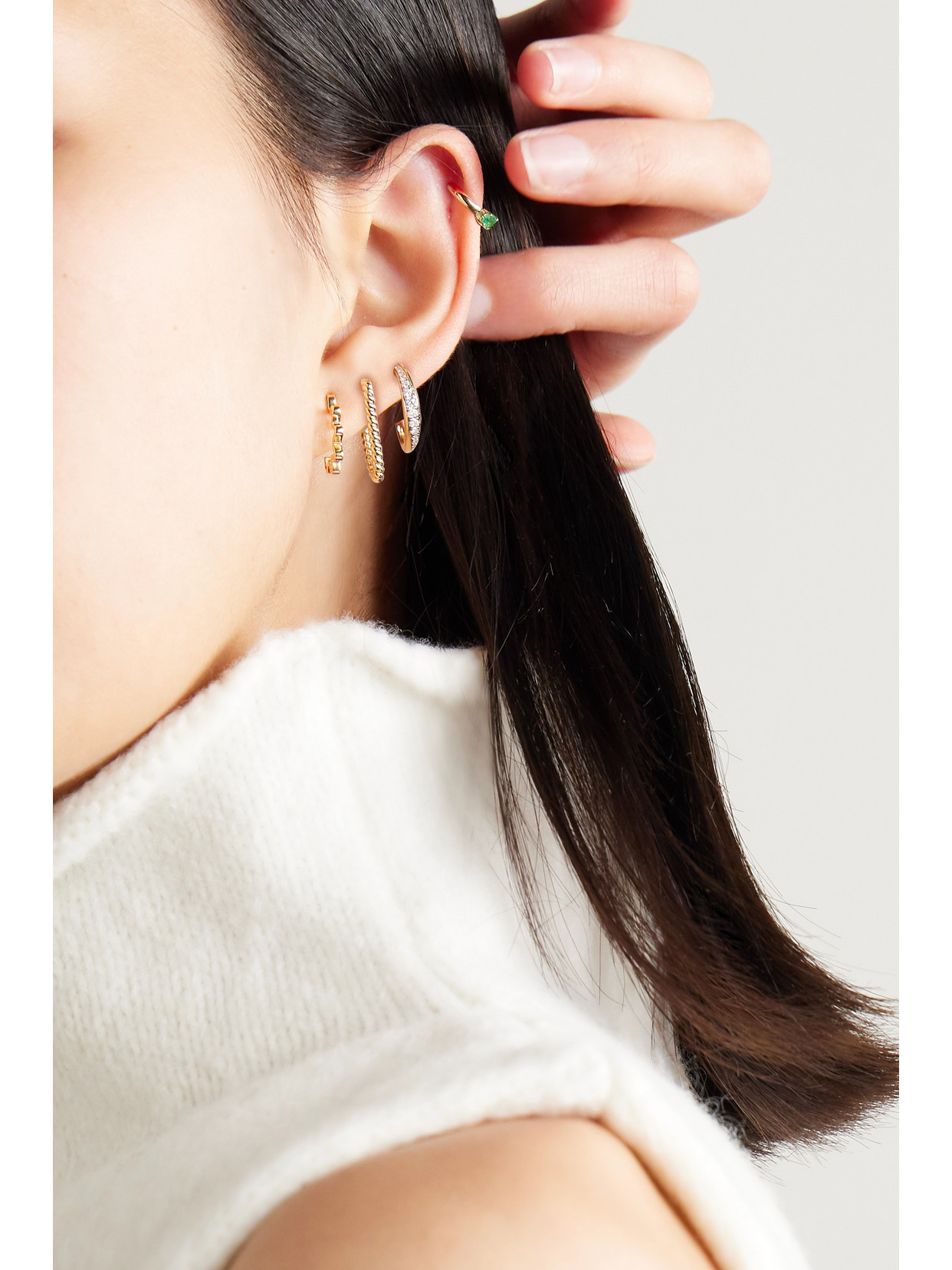 Stone And Strand Zig Zag 10-karat Gold Earrings In Gold