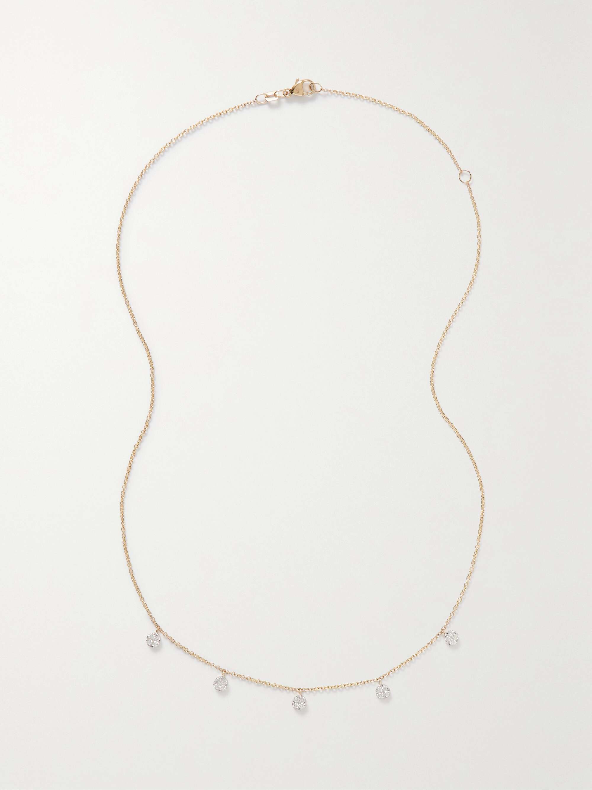 Disco 10 karat gold diamond necklace