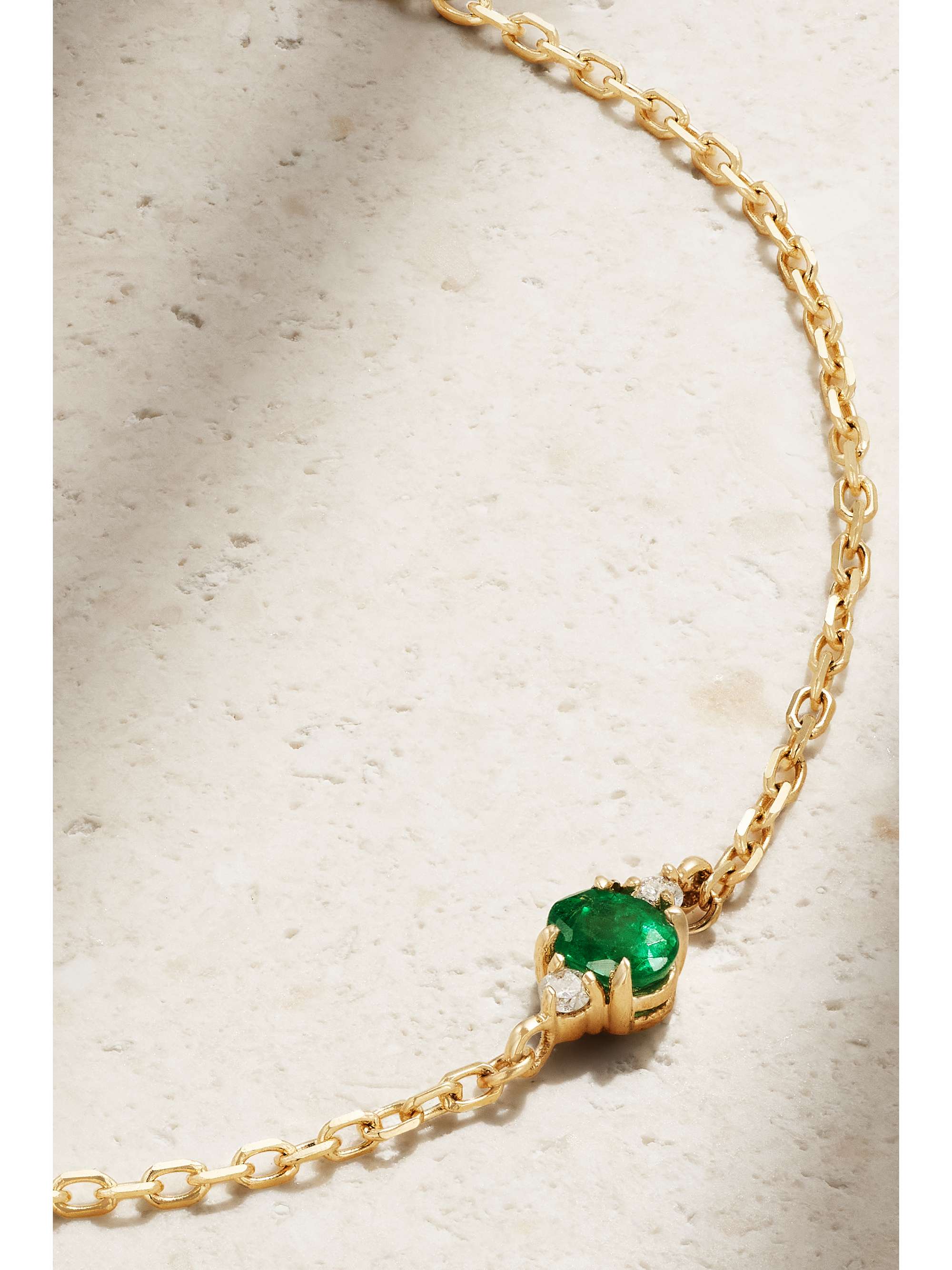 STONE AND STRAND Dainty Luxe 10karat gold, emerald and diamond